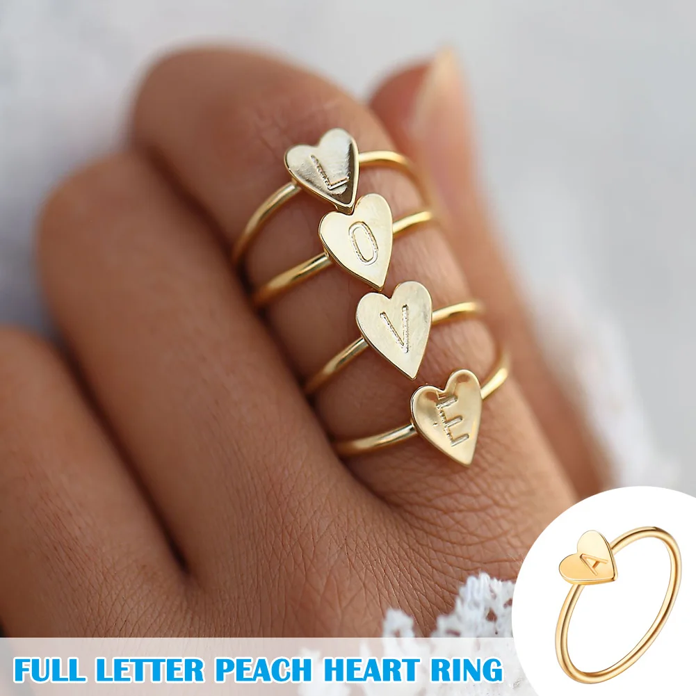 

Alloy Letter Initials Ring A-Z Full Letter Ladies Ring Women's Couple Girlfriends Ring Gift TT@88