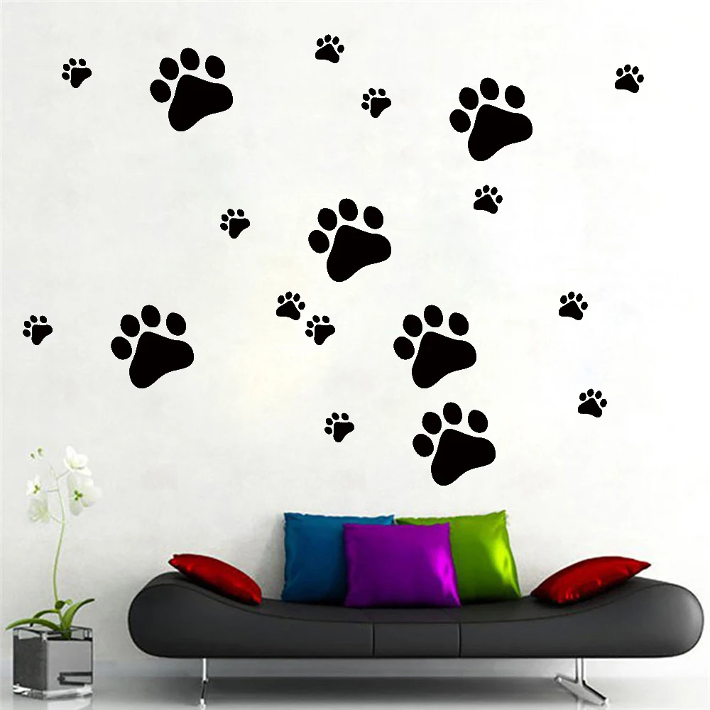 

10 шт. забавная собачья кошка лапа DIY виниловая наклейка на стену s Room Спальня наклейка на дверь шкафа блюдо для еды кухонная чаша стикер для а...