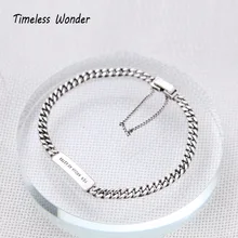 Нестареющий чудо-925 пробы серебряный Ретро начальный ID браслет женский ювелирный панк готический Boho Ins Кнопка Письмо 2593