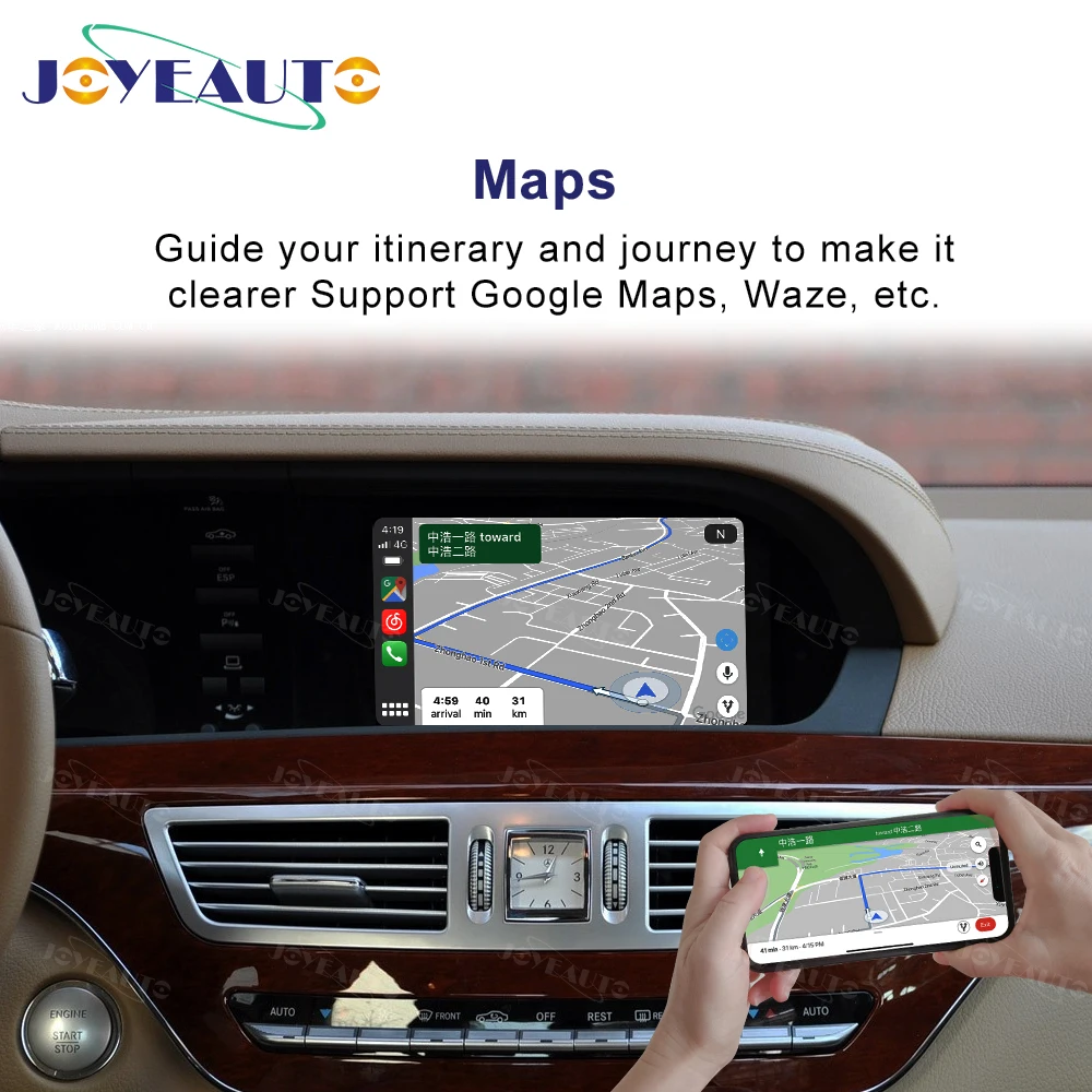 Joyeauto Wireless Apple Carplay for Mercedes S Class W221 2006-2013 Android Mirror Car play Adapter Support Dynamic Guidelines