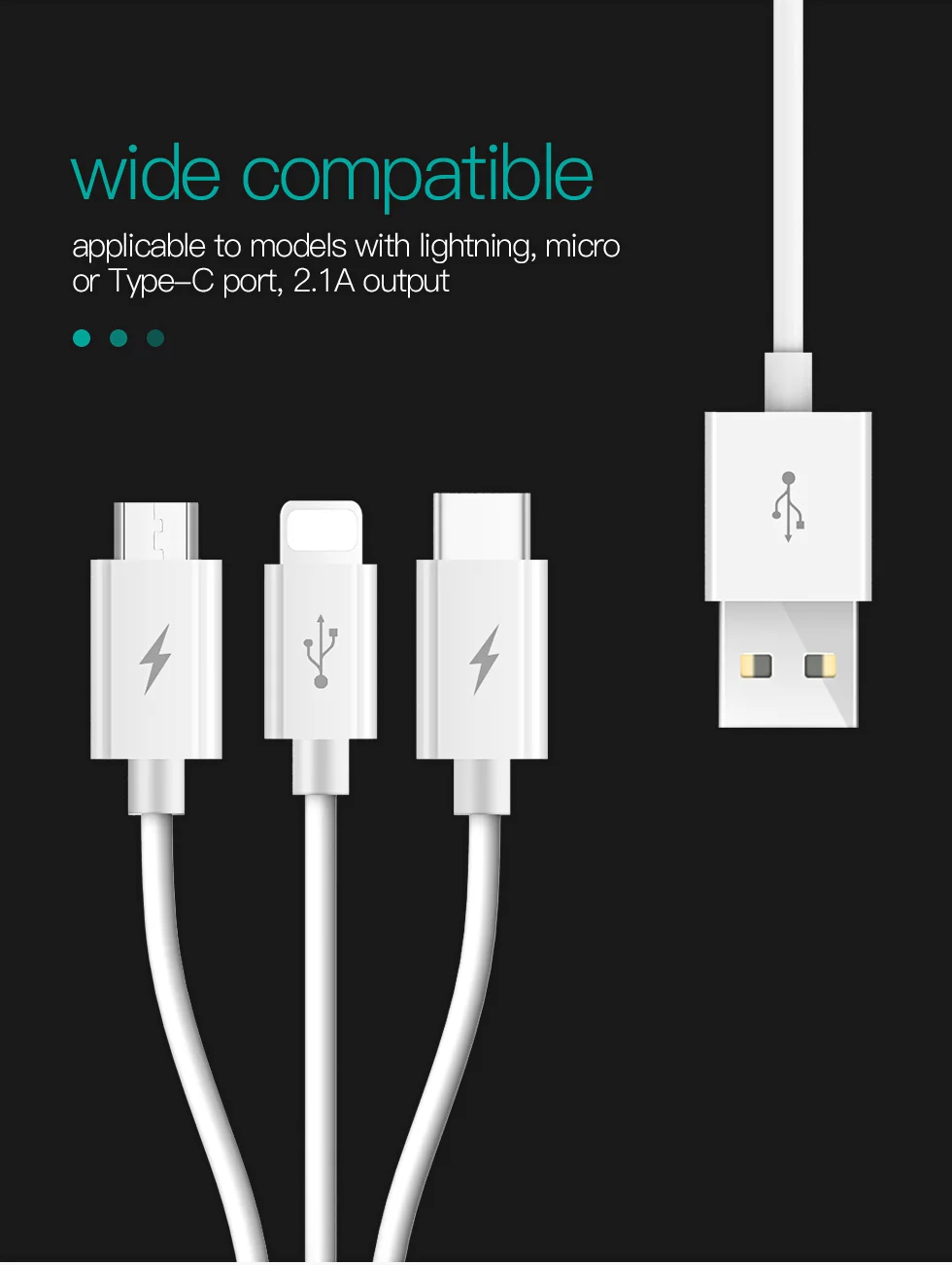 TOTU, 3 в 1, USB кабель для iPhone, зарядный кабель для передачи данных, кабель usb type-C, кабель Micro USB для samsung, Xiaomi