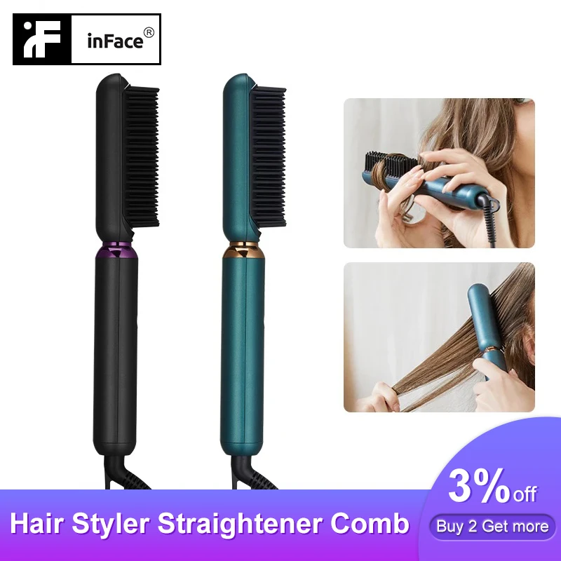 

inFace ZH-10D Hair Tools Ion Curling Hair Styler Straightener Comb Hot Heating Comb Waver Styling Tools Temperature Adjustment
