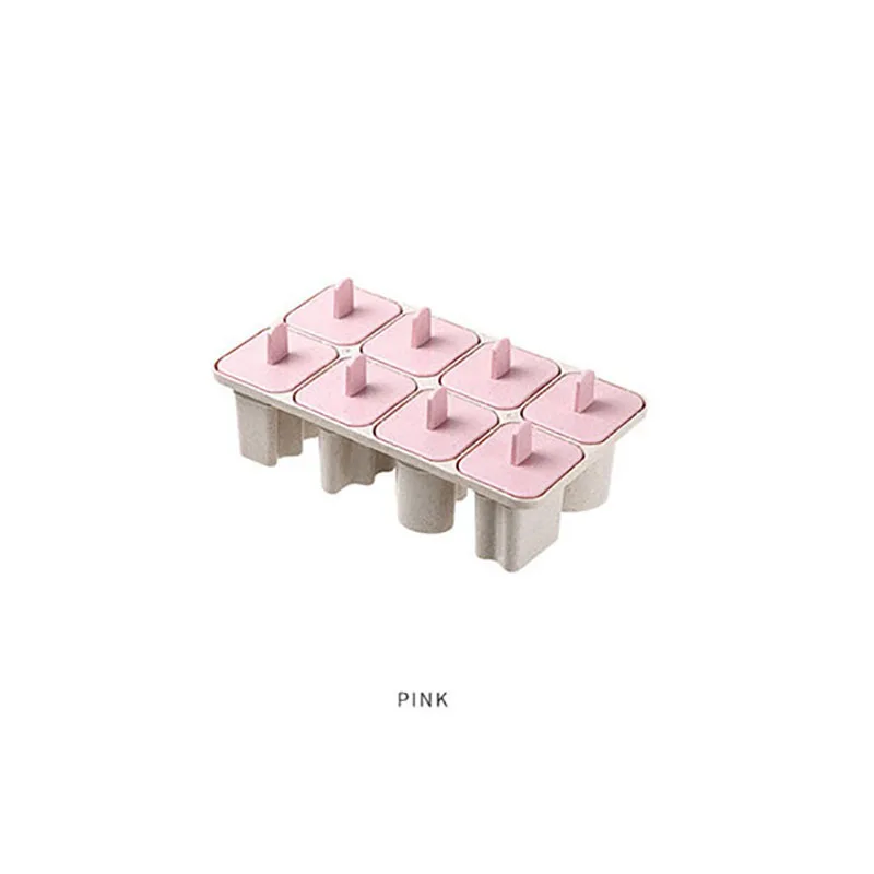pink DIY Пластиковая форма для изготовления мороженого замороженного Фруктового мороженого прямоугольная фигурная форма поднос для льда домашние многоразовые кубики льда лоток присособление для приготовления эскимо прессформы - Цвет: pink