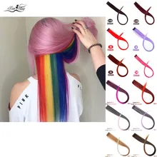 Xuanguang extensões сделать cabelo sintético сделать destaque deleeons em tiras da cor de uma часть парик, заколки, заколки для волос, трессы, заколки, Рето longo para fãs dos