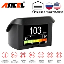 السيارات على متن الكمبيوتر ANCEL A202 سيارة الرقمية OBD 2 شاشة عرض كمبيوتر سرعة استهلاك الوقود مقياس درجة الحرارة OBD2 الماسح الضوئي