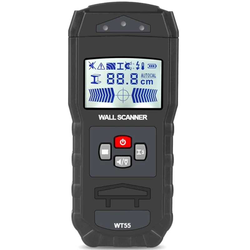 

WT55 Multifunction Search Metal Detector Sensitive Wood Beam AC FireWire Cable Wall Scanner LCD Wall Metal Detector