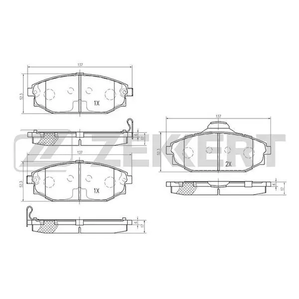Колодки торм. диск. перед Hyundai Galloper 91- Galloper II 98