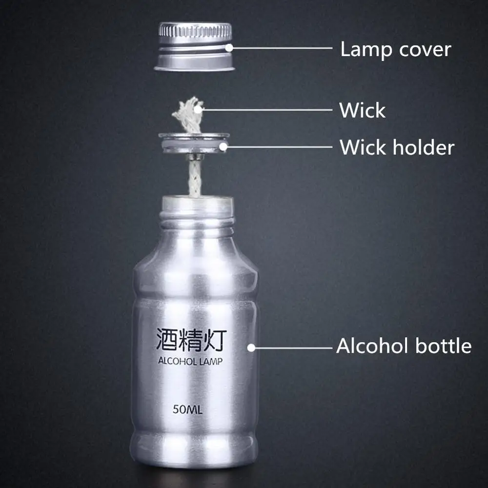 50ML Chemistry Alcohol Burner Lamp Portable Aluminum Alloy Alcohol Lamp Lab Laborotary Heating Supplies Teaching Equipment alcohol burner lamp