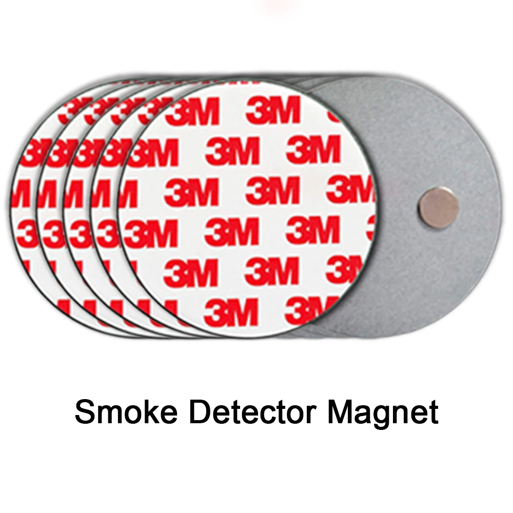 Soporte de Detector de humo magnético, 5 uds. Pegatinas magnéticas, Detector de fuego, Detector de humo, Sensor de humo, imán sin tornillos
