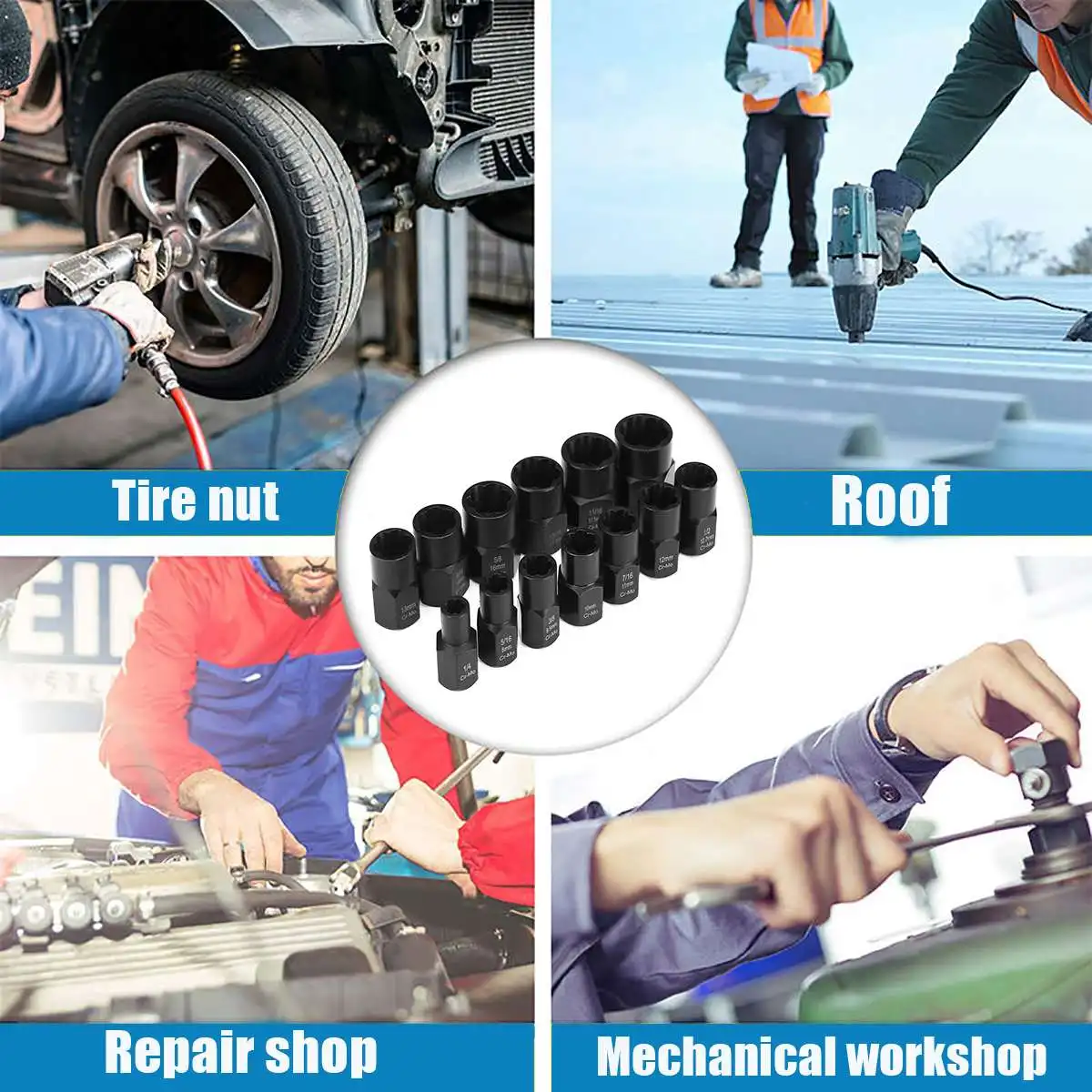 £32.39 13pcs Impact Damaged Bolt Nut Screw Remover Extractor Socket Tool