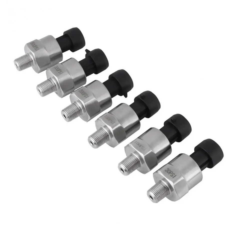 Stainless Steel 1/8" NPT DC 5V Pressure Transducer Sensor 30/100/150/200/300/500PSI for Oil Fuel Water pressure sensor