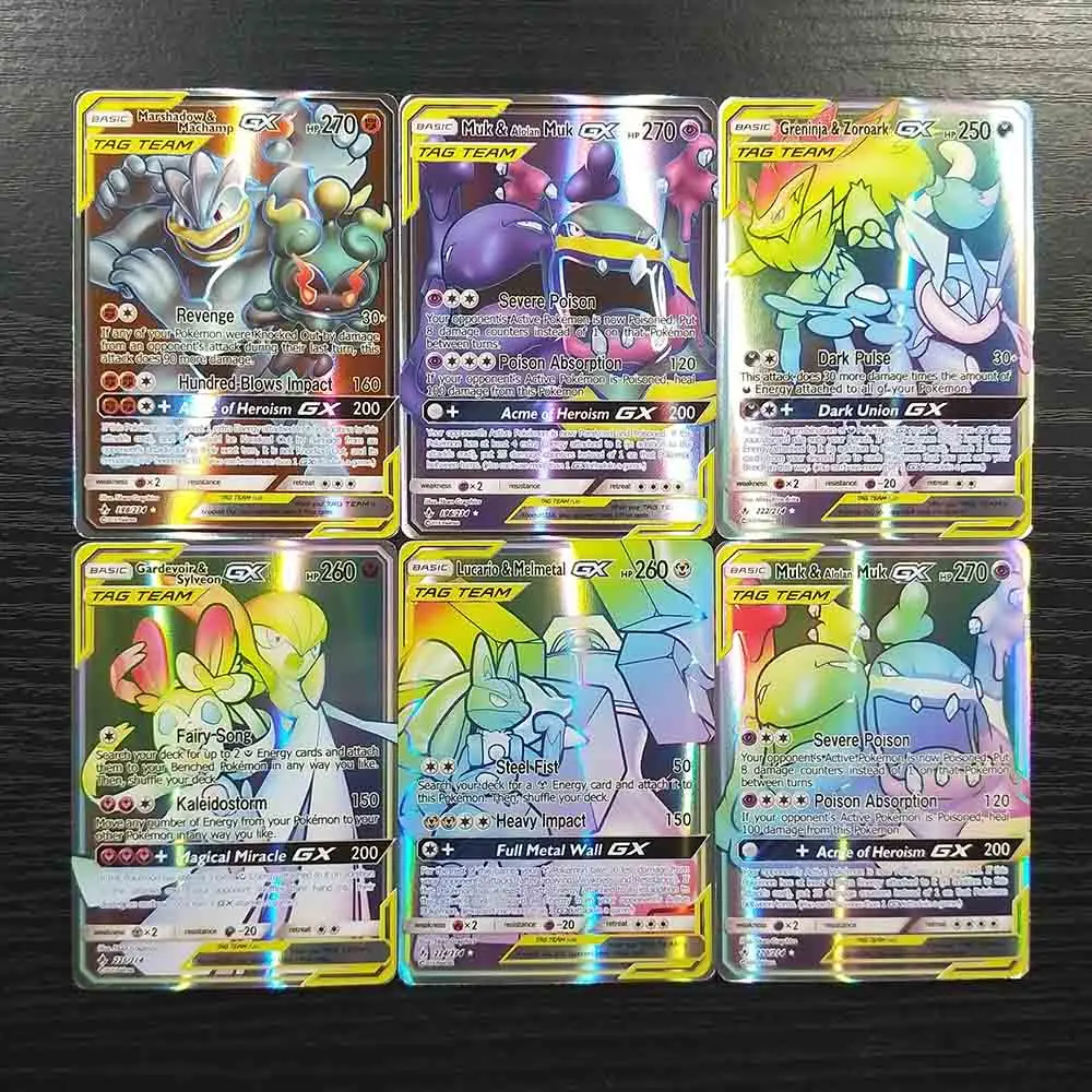 TAKARA TOMY Карты Покемон 100 GX флэш карты тег команды коллекции битва Сияющие карты колода настольная игра детские игрушки подарки