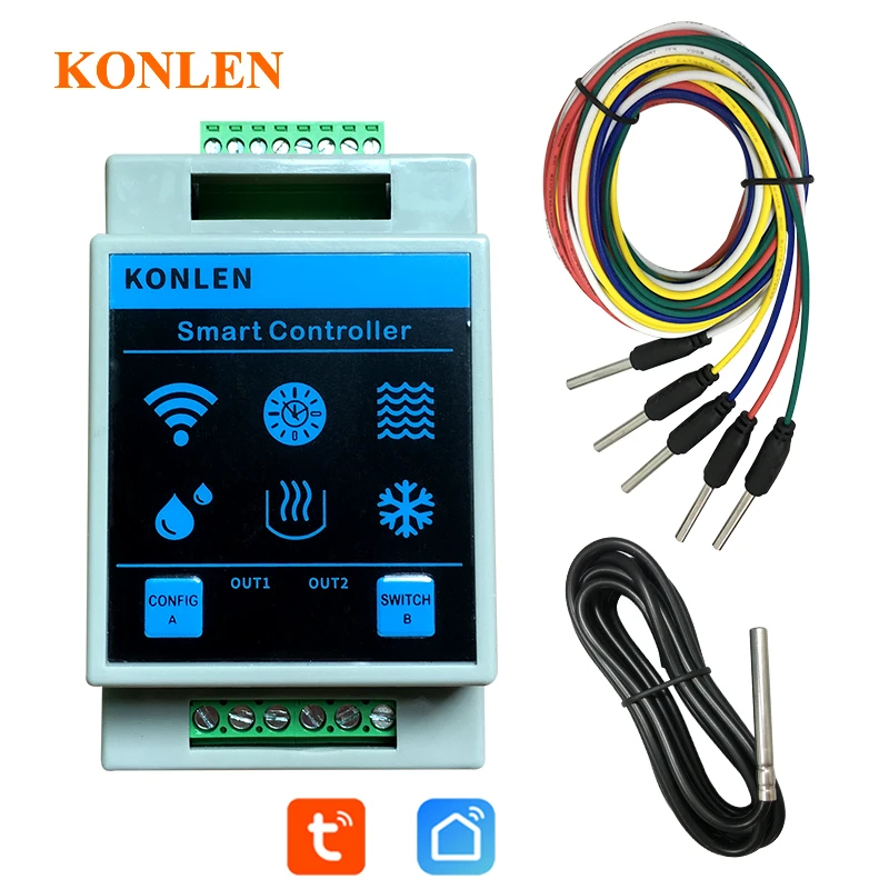 Tuya Wifi Tank Water Level Temperature Sensor Detector Smart Life Thermostat Leak Water Meter