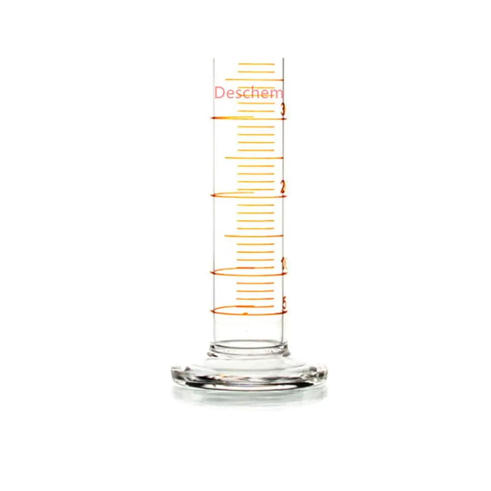 50ml Glass Measuring Cylinder Graduated & Spout Mouth Lab Chemistry Glassware