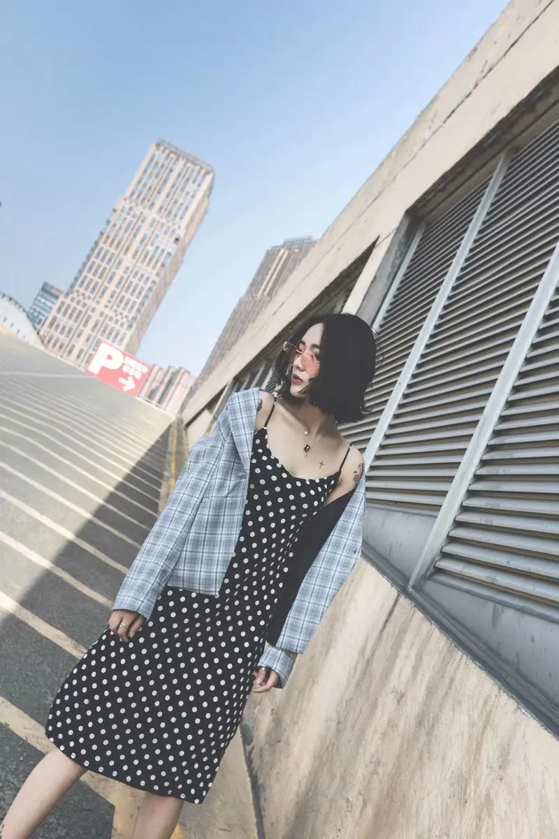 

2018 Spring Clothing New Style Korean-style Slim Fit Retro Pattern Casual Coat Short Lattice Women's Sub-Suit S8861