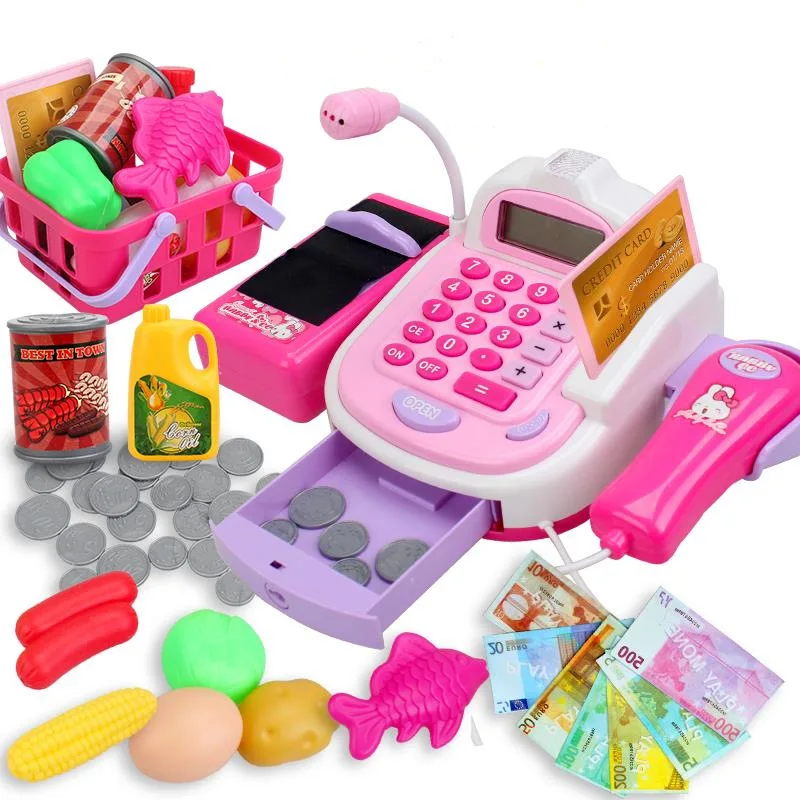 

Manufacturers Direct Selling Children Play House Toys-Card Swiping Scanning PA Model Multi-functional Supermarket Cashier Machin