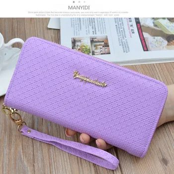 

New ladies wallet solid color new fashion ladies zipper wallet Korean large capacity wallet