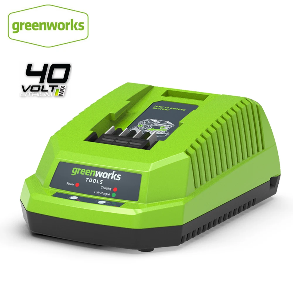 Greenworks 충전기 GMAX 40V 리튬 배터리 교체품, 자체 방전 없음, 고속 충전, 무료 반품, G40B4 G40B6 ...