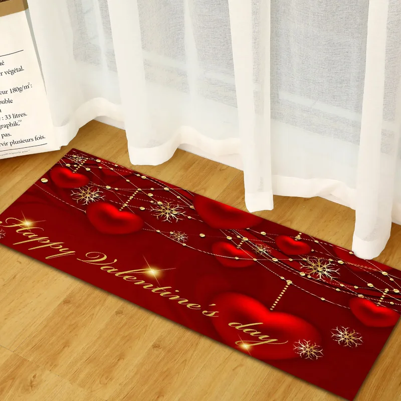 Valentine Day Carpet Strip Floor Mat Printing Non-slip Absorbent Bathroom Kitchen Rug Bedroom Sofa Shoe Cabinet Mats | Дом и сад