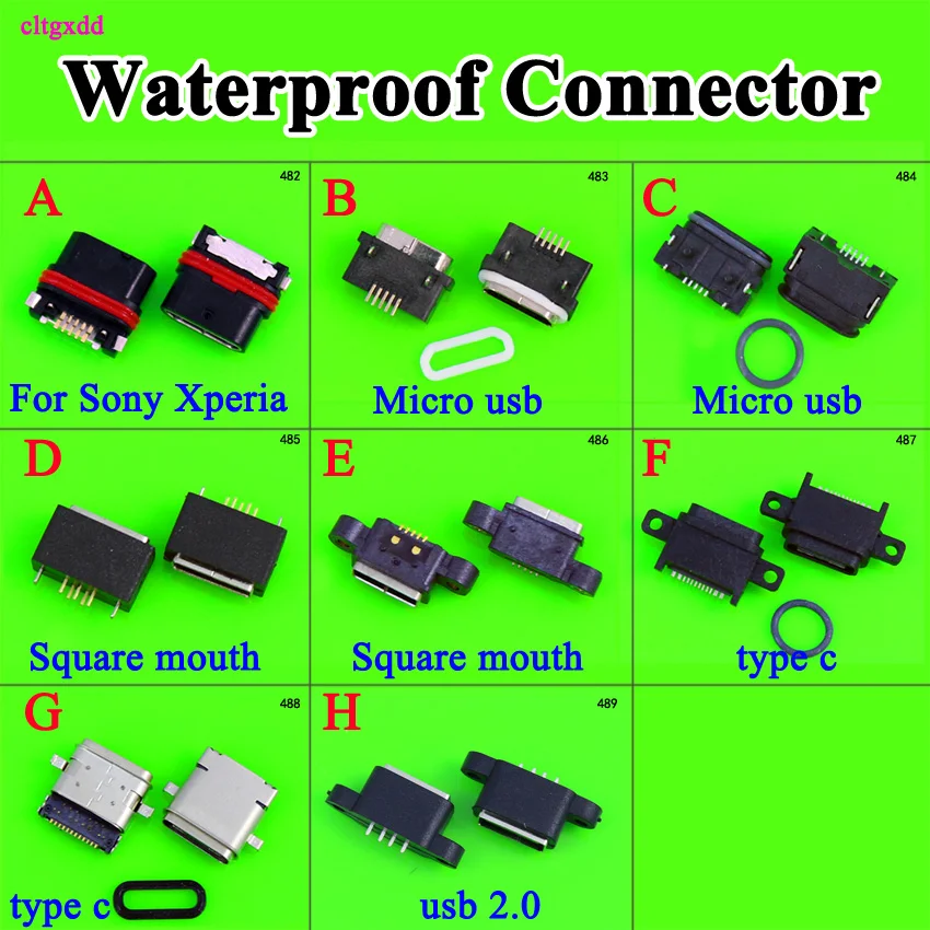 

1PCS For Sony Xperia Z3+Dual Z4 Z4V Waterproof Power Plug Dock Female Micro USB Connector Type-C USB 2.0 Charging Socket Port