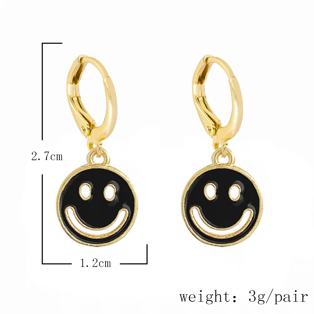 Lost Lady Fashion Korean Smiling Face Dangle Earrings Cute Coin Round Earrings For Women Party Jewelry Gift Accessories drop earrings,dangle earrings,long earrings,pendant earrings