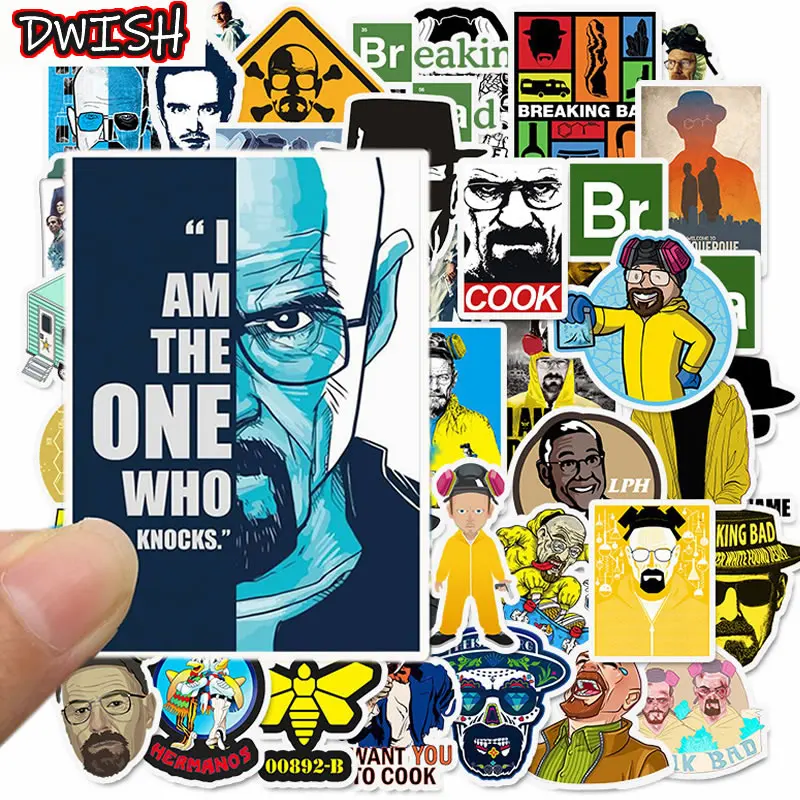 10 30 50pcs Breaking Bad Waterproof PVC Children Stickers Skateboard Guitar Suitcase Freezer Graffiti Sticker Kids