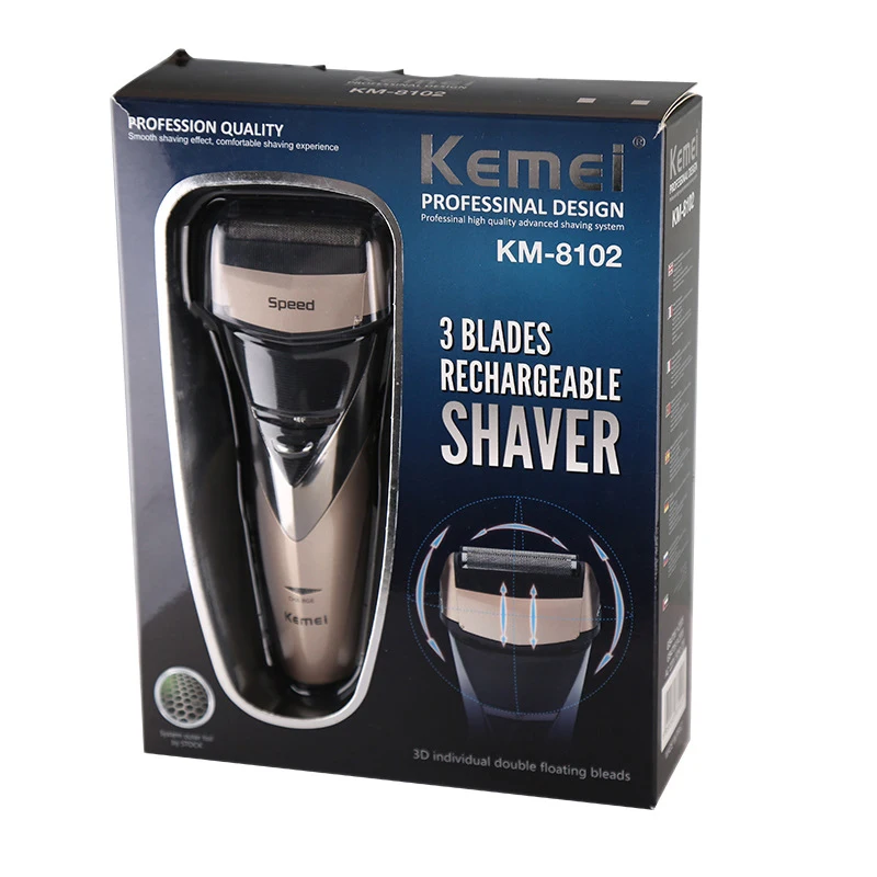 Профессиональная электробритва Kemei, перезаряжаемая, Водонепроницаемая бритва для мужчин, триммер для бороды, для мужчин, уход за лицом, бритва, бритва, KM-8102