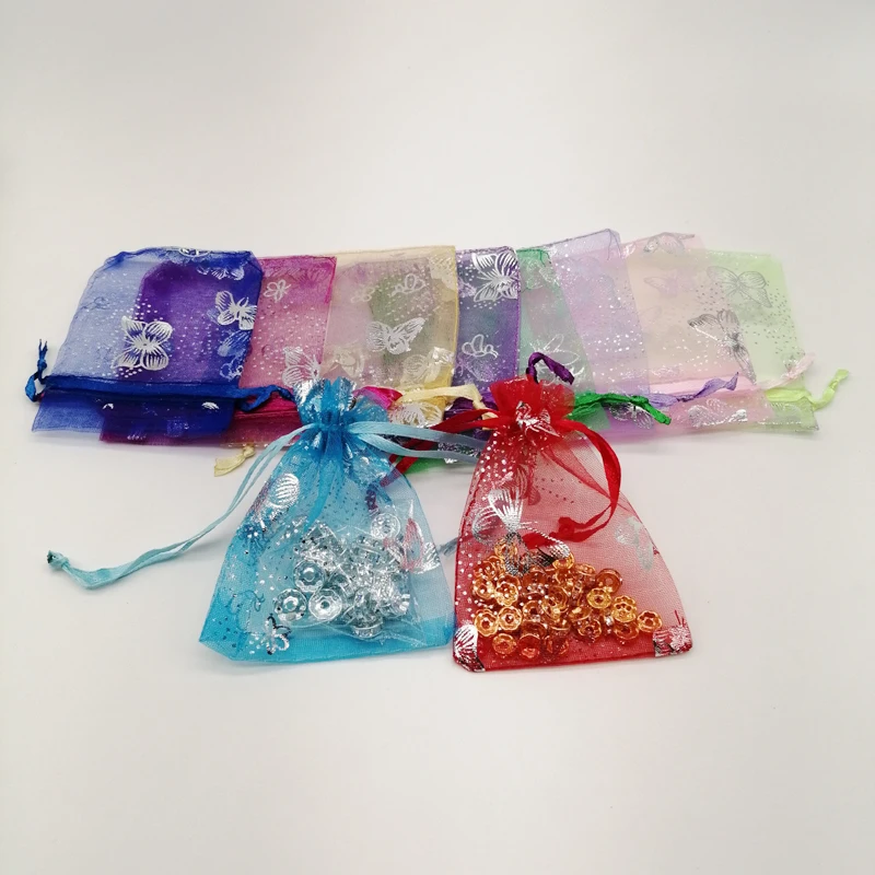 100Pcs Butterfly Organza Bags 15x20 17x23 20x30 Butterfly Gift Bag for Jewelry Packaging Bag Storage Display Mini Drawstring Bag