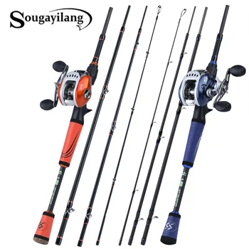 

Sougayilang 2020 Fishing Rod and Reel Set Casting Fishing Rods Carbon Ultra Light Rod with Baitcasting Reels Fishing Tackle Set
