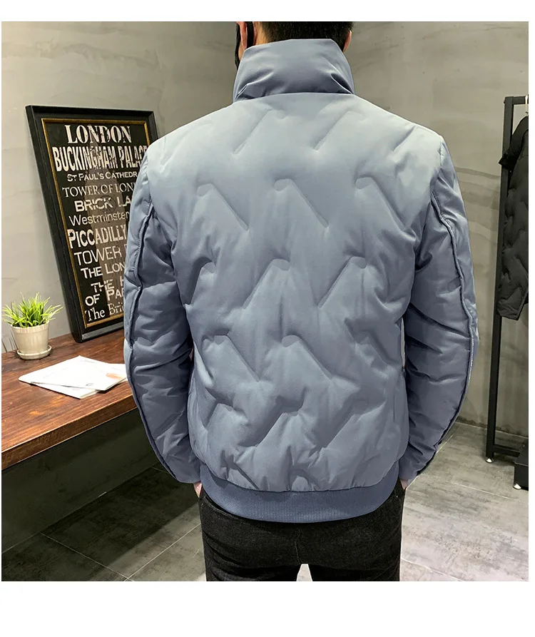 Short Stand Collar down Jacket Men's Japanese-style Slim Fit Korean-style Warm Coat Xj03 down Feather-185