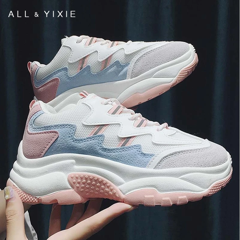

2019 Summer White Mesh Women Sneakers Autumn Thick Bottom Womens Platform Sneakers Women Shoes Sports Shoes Zapatos De Mujer