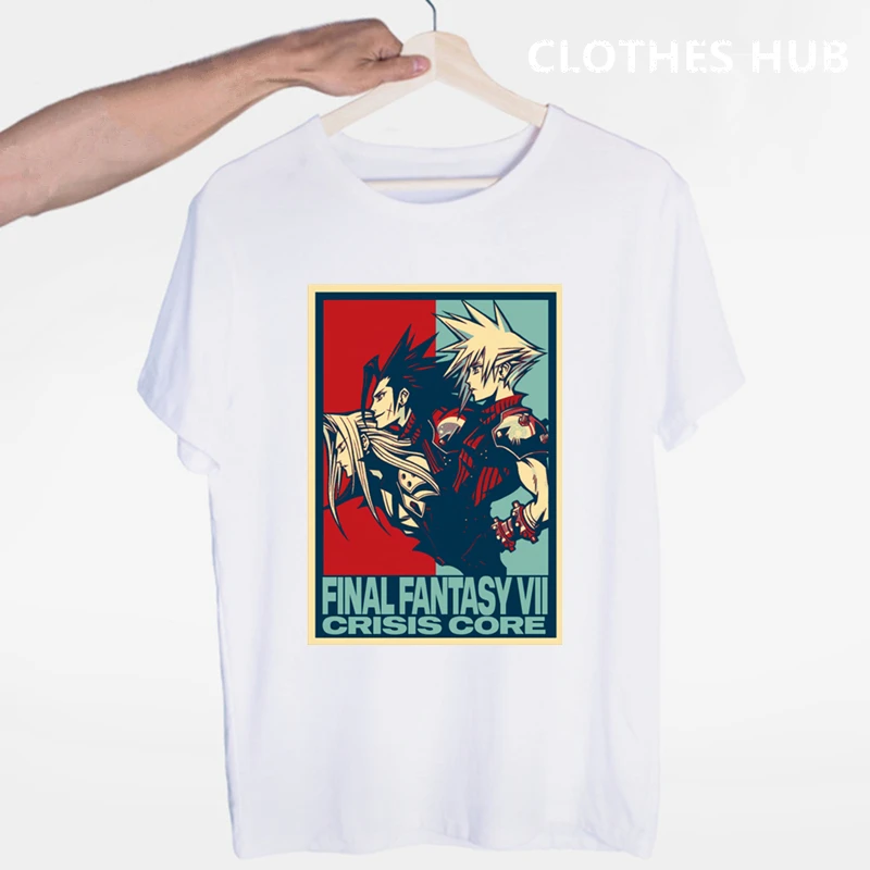 Final fantasy футболки модные мужские и женские Топы футболка с коротким рукавом унисекс футболка - Color: Dark grey