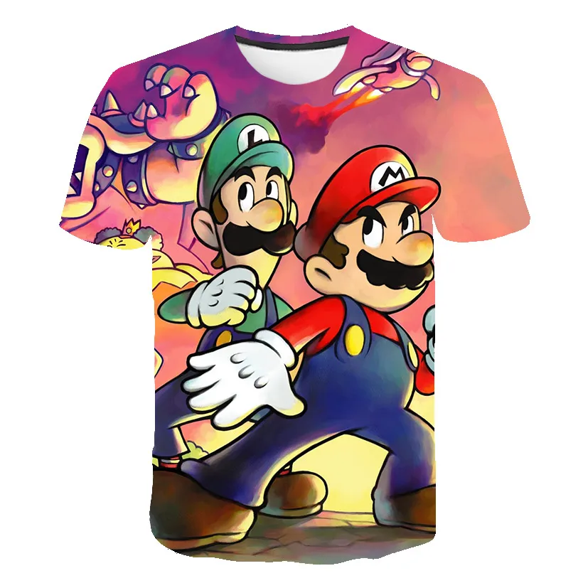 

Summer 2020 fashion t-shirts 3d-printed casual crew neck shirts for men and women from the classic Mario game