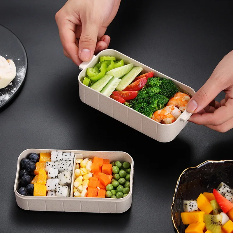 Японский Стиль коробка бэнто для микроволновой печи герметичность Bento Коробки для обедов для детей школьные контейнер для еды пшеничной соломы ребенка Коробки для обедов s