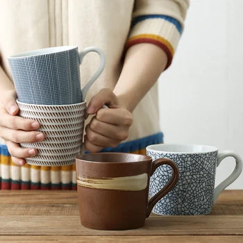 

Japanese Ceramic Mug Underglaze Water Cup Office Cup Breakfast Milk Cup Teacup Household Cup tazas para cafe herbalife LB010812