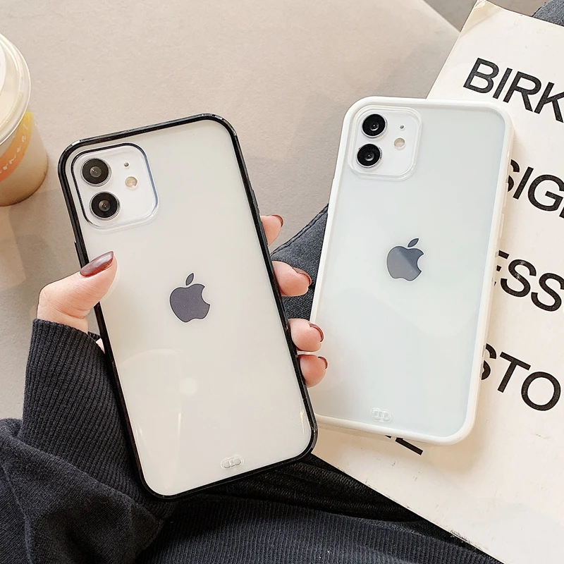 Soft Square Transparent Candy Phone Case For iPhone 11 12 13 mini Pro Max XS X XR Max 7 8 Plus SE 2020 Silicone Cases Cover iphone 12 mini lifeproof case