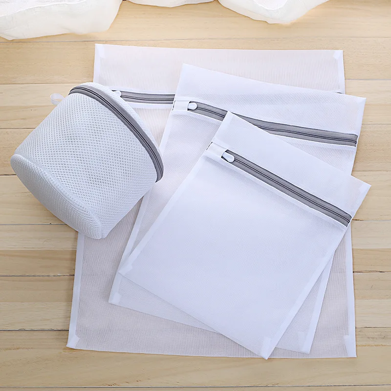 Description Picture 3 of itemGray Zipper Mesh Wash Bags Household Washing Machine Bag For Laundry Underwear Bra Socks Dirty Clothes Organizer Laundry Basket