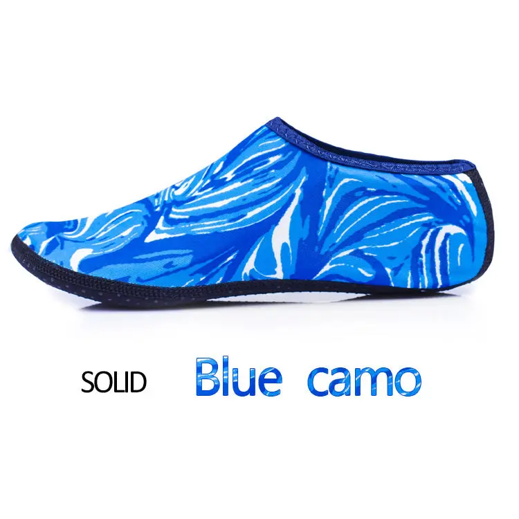 Мужская и Женская водонепроницаемая обувь для плавания с принтом носков; цветные летние пляжные кроссовки; носки; тапочки для мужчин и женщин - Цвет: Camouflage blue sock