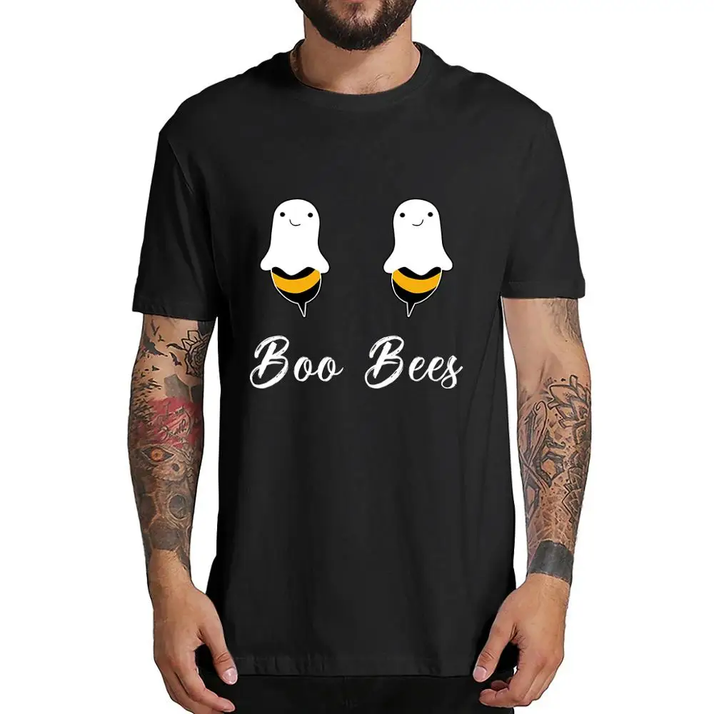Boo Bees/костюм на Хеллоуин для пар забавные вечерние мужские футболки в винтажном стиле футболка из хлопка для родителей и детей высокого качества