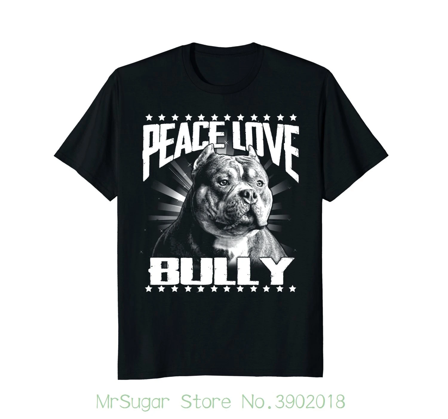 Рубашка с надписью Peace Love Bully American Breed летние рубашки коротким рукавом топы