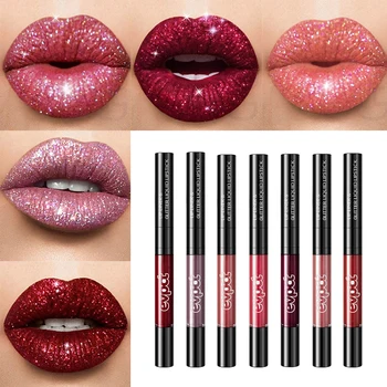 

Double-headed Diamond Lip Gloss Lip Liner Matte Long Lasting Waterproof MakeUp Lip Stick Nude Pink Lip Liner Pencil Makeup TSLM1