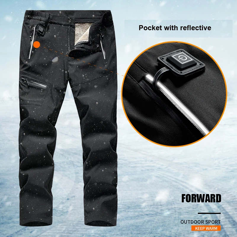  2019 nuevos pantalones de calefacción inteligentes de Invierno para mujer pantalones USB de tempera