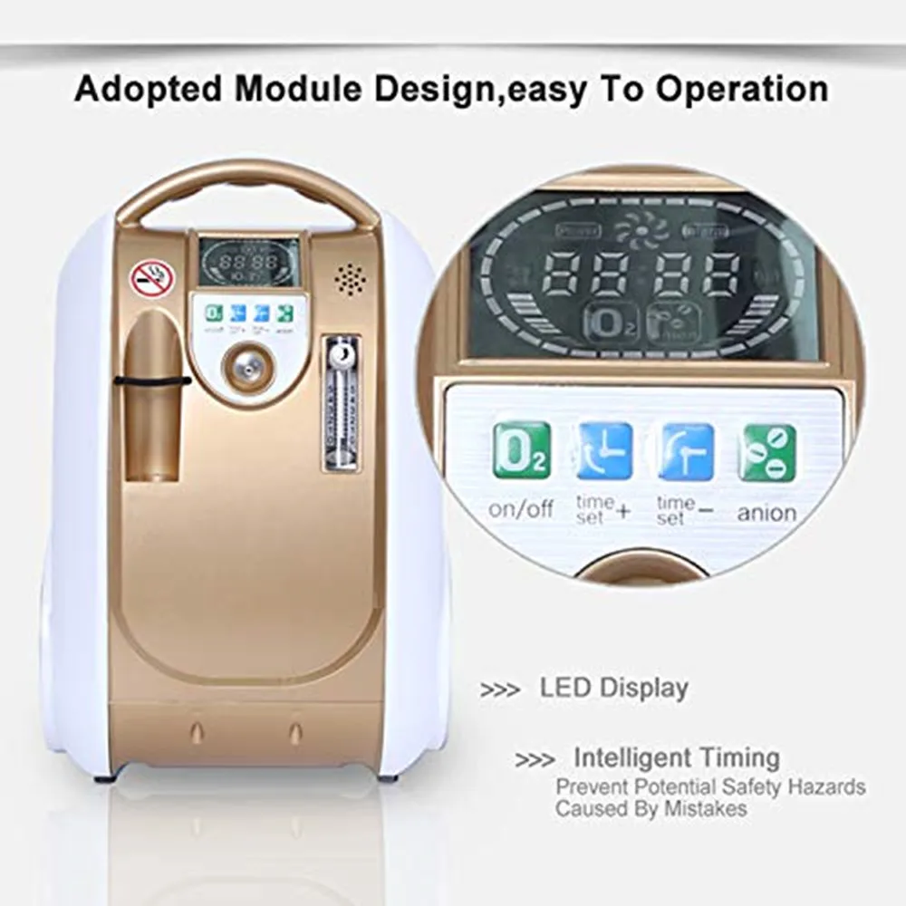 Household 5 Liter Continuous Oxygen Concentrator O2 Machine Oxygen Bar for Daily Life Health Care