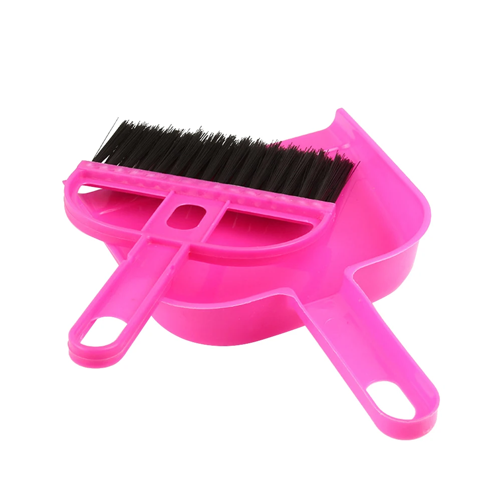 Kid Broom Dustpan Toy Environmentally Fiendly Plastic Mini Pretend Play Clean Educational Toy Desk Cleaner for Computer Keyboard