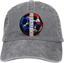 

Puerto Rico Flag Music Sports Denim Cap Adjustable Unisex Plain Baseball Cowboy Snapback Hat