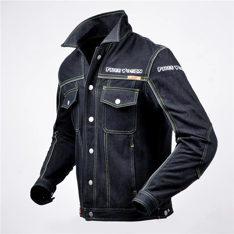 Мотоциклетная куртка с защитным снаряжением, джинсы с отворотом, костюм для верховой езды, куртка с защитой от падения, мужской 715