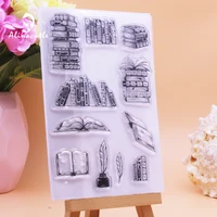 Alinacutle CLEAR STAMPS Book Library Knowledge DIY Scrapbooking Card Album Paper Craft Rubber Transparent Silicon Stamps 3