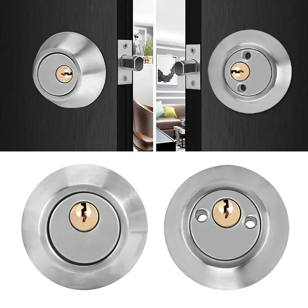 Double Cylinder Steel Security Door Bolt Lock Both Side Wood Doors 304 stainless steel door bolt lock