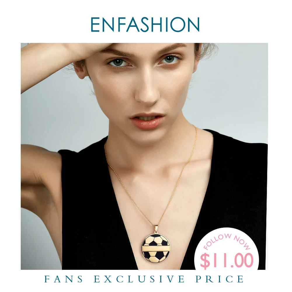 ENFASHION персонализированные выгравировано пользовательское имя золотое украшение на шею с Цвет футбол
