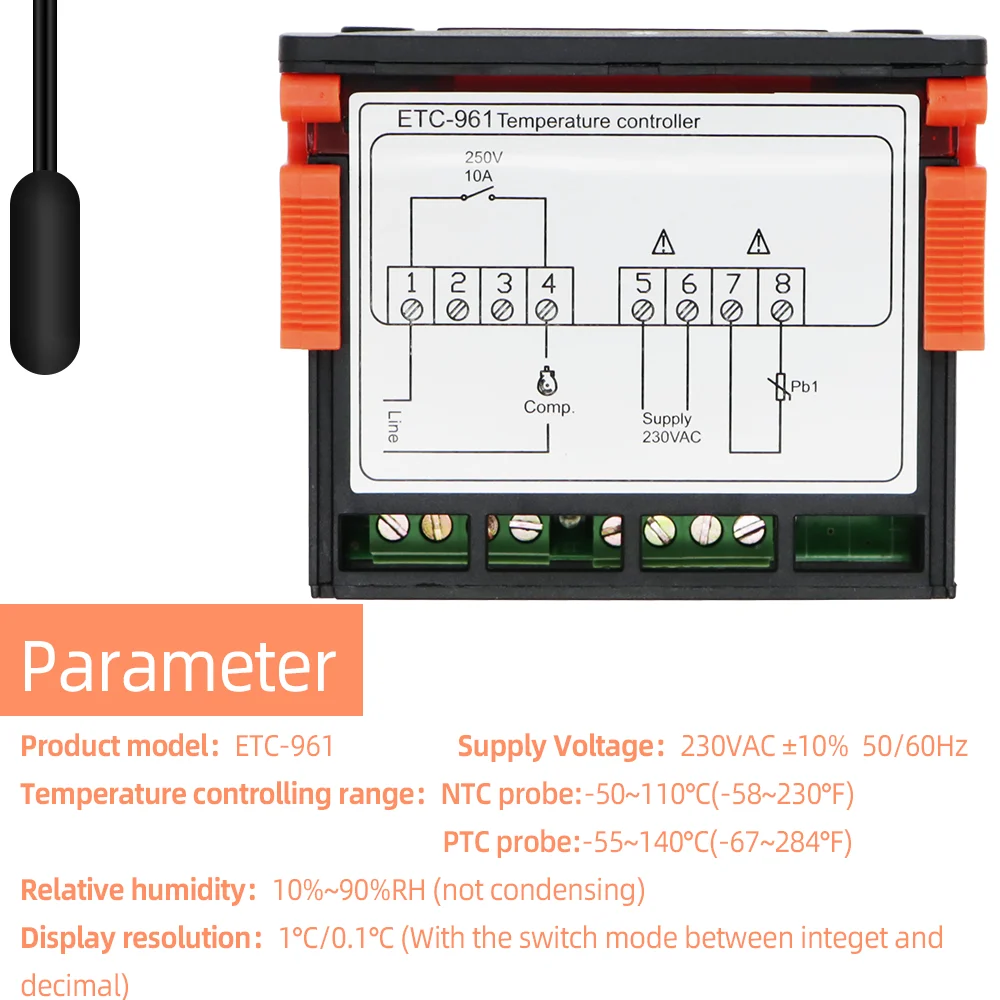 ETC-961 Thermostat Temperature Controller Humidity Control